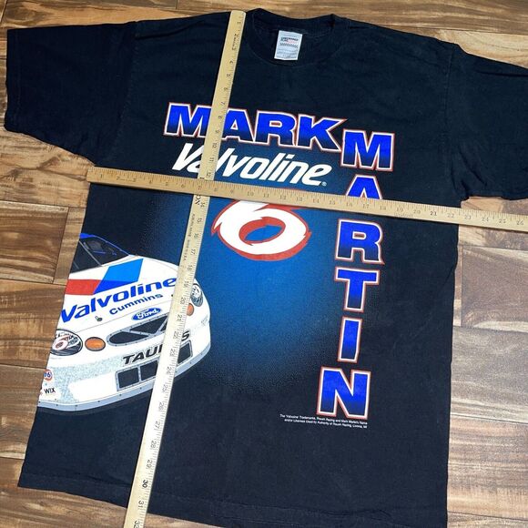 Vintage Mark Martin NASCAR Shirt Mens XL All Over Print Valvoline Ford Racing - Picture 8 of 12